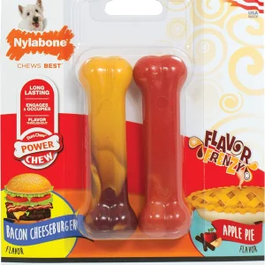Nylabone Hueso Masticable para Perros Sabor Tocino y Pay de Manzana 2 pz