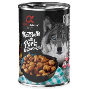 Alpha Spirit Albóndigas "Cerdo y Alcaravea": Alimento Húmedo Premium y natural para Perros