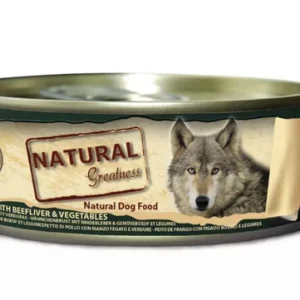 Natural Greatness Pollo, Hígado de Buey y Verduras lata 156gr para perros