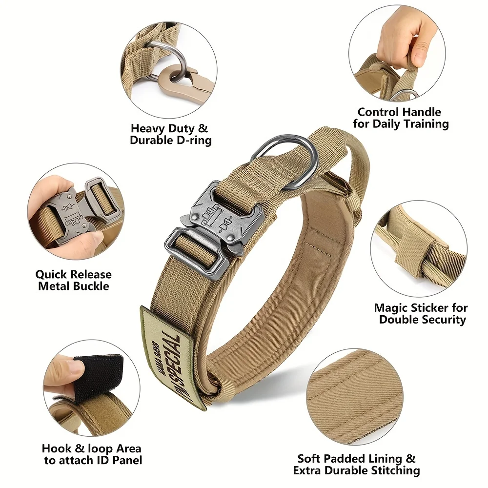 Collar táctico para perros con doble seguridad y ajuste personalizado - Imagen 4