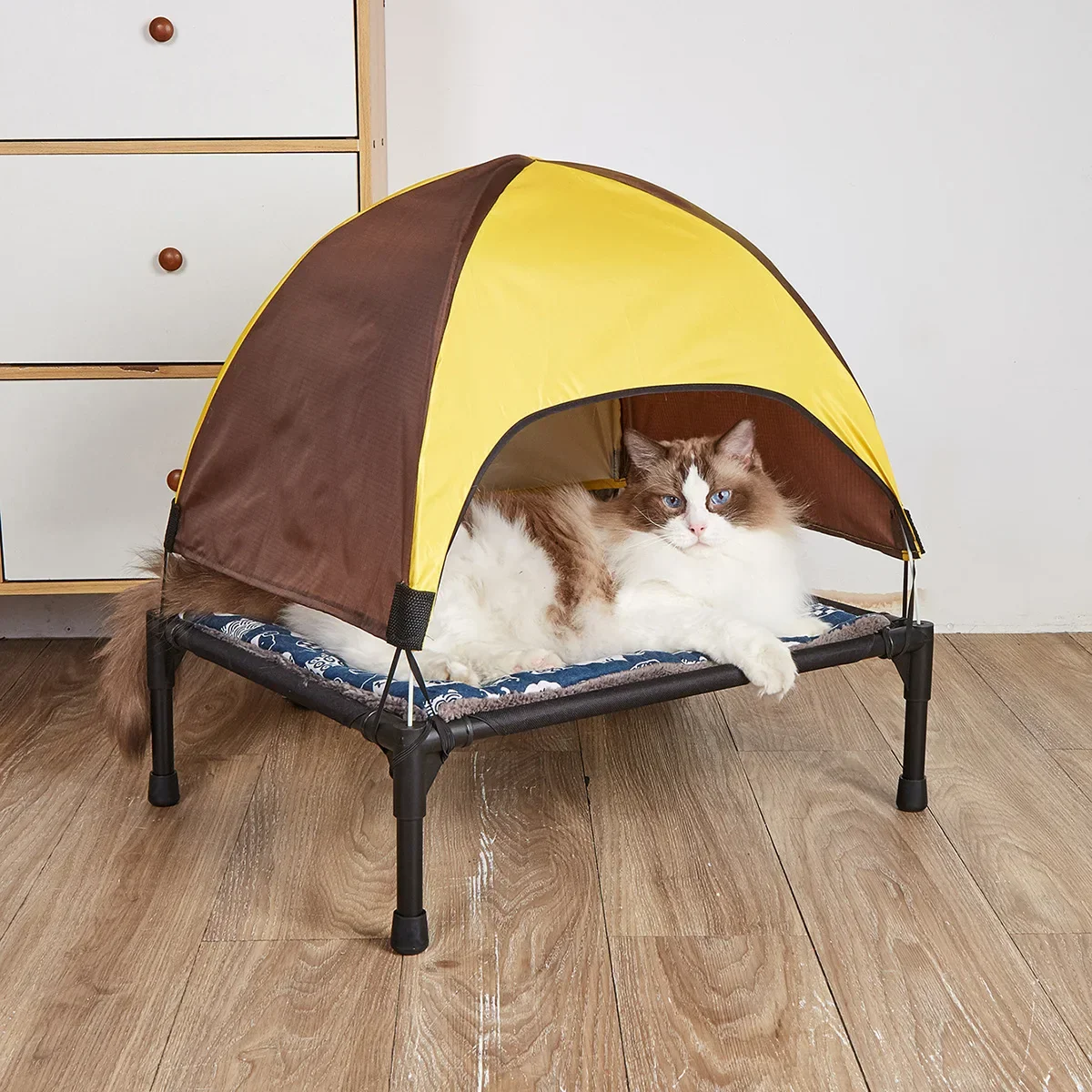 Cama Tipo Tienda para Gatos con Bolsa de Transporte y Cojín Acolchado
