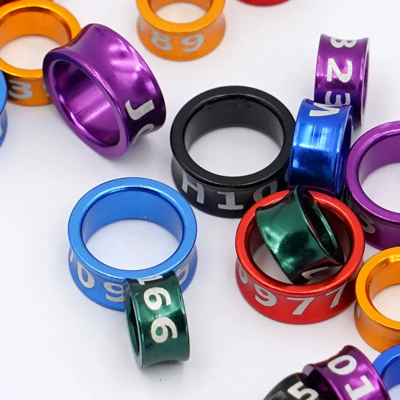 10 Piezas de anillos de pies de aluminio para aves con diámetro variado - Imagen 5