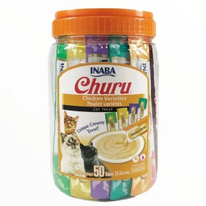 Churu Frasco Variedades de Pollo – 50 Tubos para Gatos