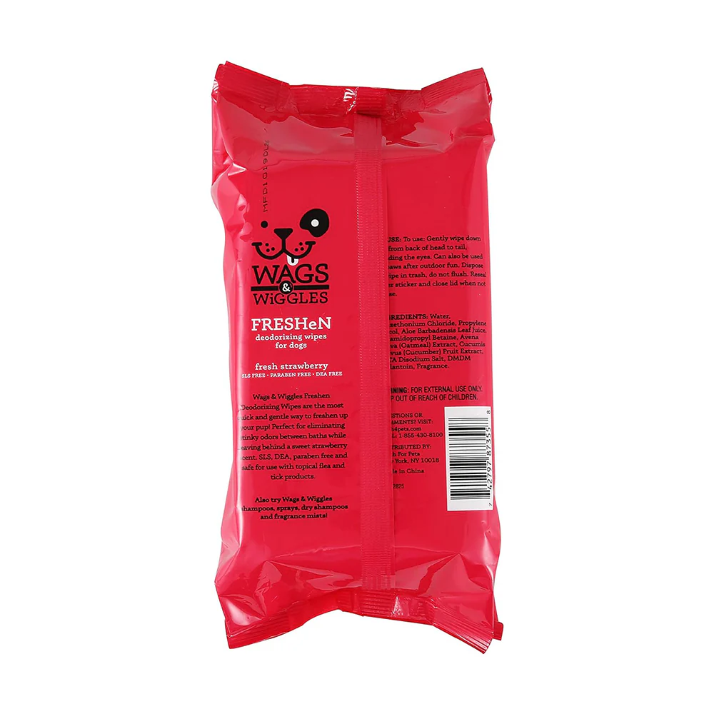 Wags & Wiggles paños de limpieza de perro freshen deodorizing wipes 100 unidades - Imagen 2