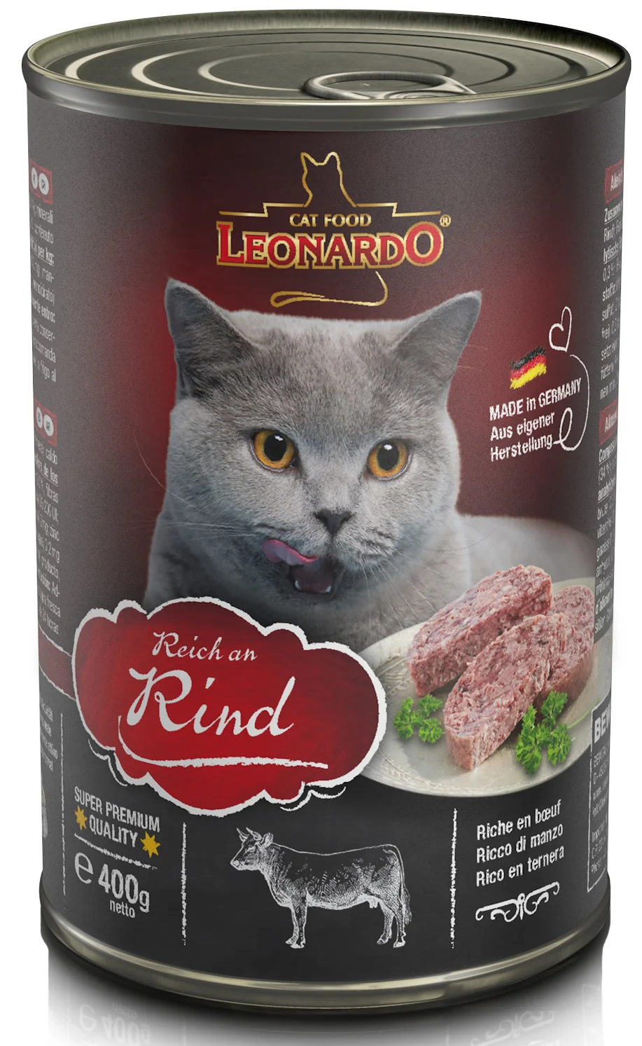 Leonardo Lata Ternera – Alimento Húmedo Premium para Gatos Adultos - Imagen 3
